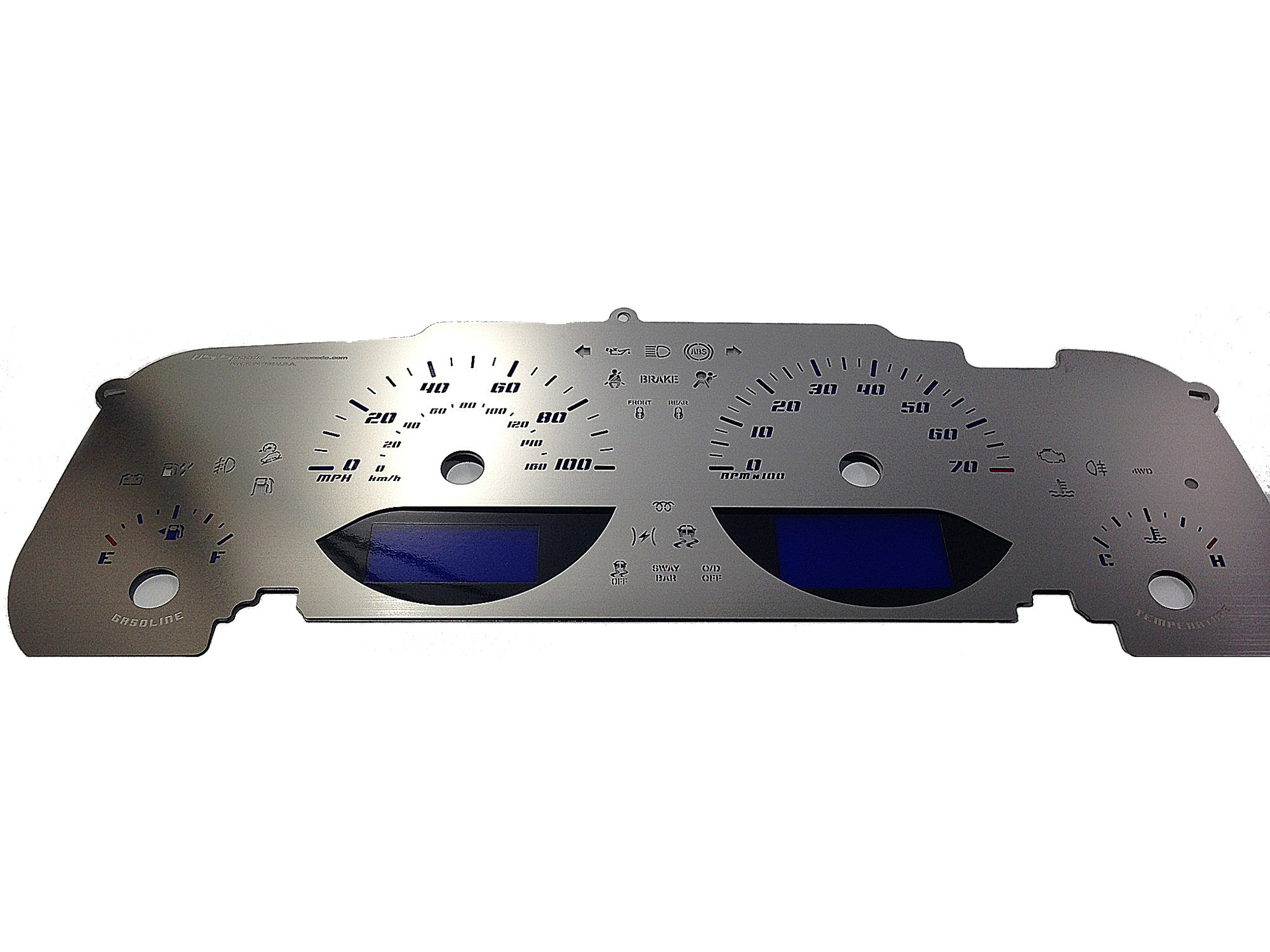 US Speedo SSJK01B Stainless Steel Gauge Face Kit in Blue for 0718 Jeep