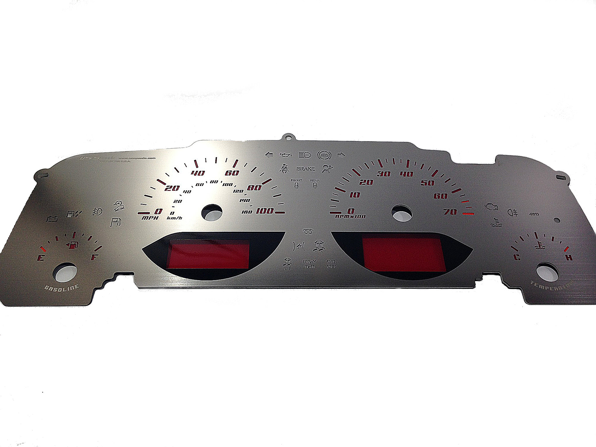 US Speedo SSJK01R Stainless Steel Gauge Face Kit in Red for 0714 Jeep