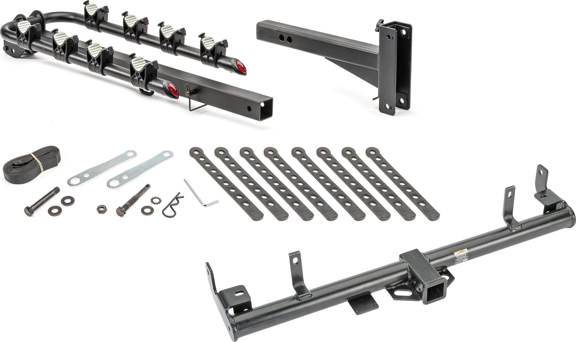 Quadratec 4 Bike Folding Bike Rack & 2" Receiver Hitch for 9706 Jeep