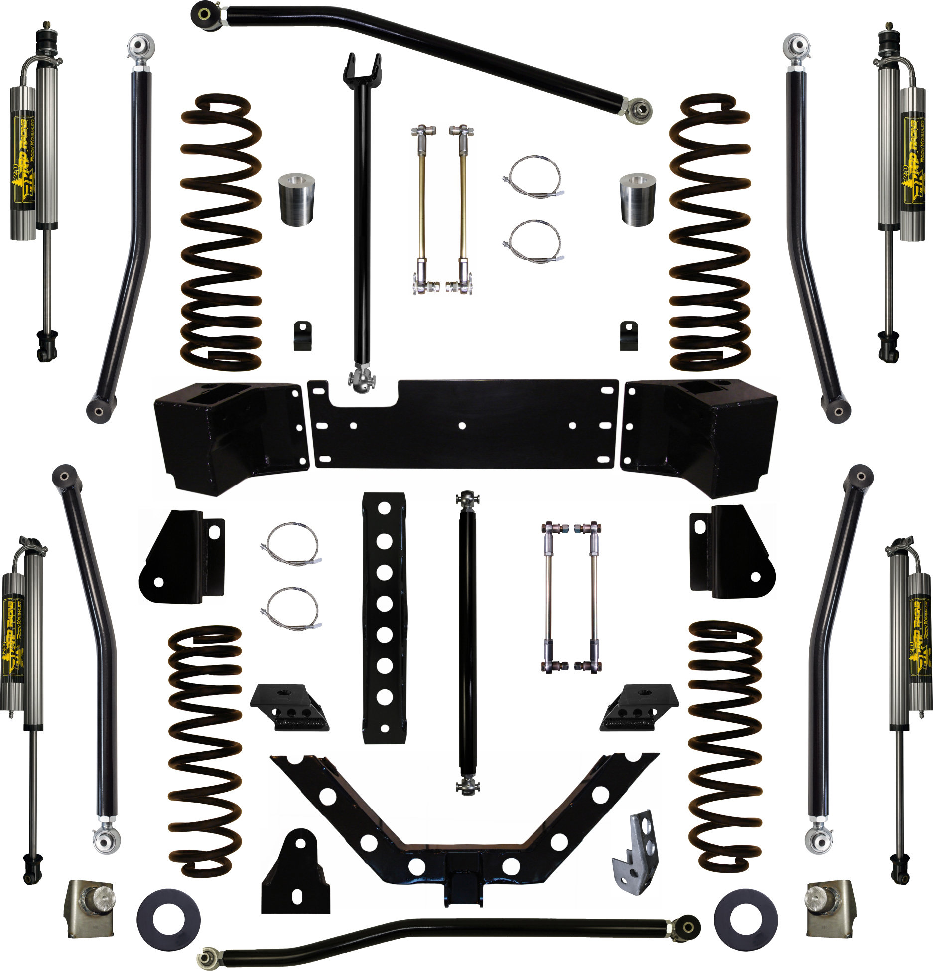 Rock Krawler JK35XFLA3S2 3.5" XFactor Long Arm Stage 2 Stretch System