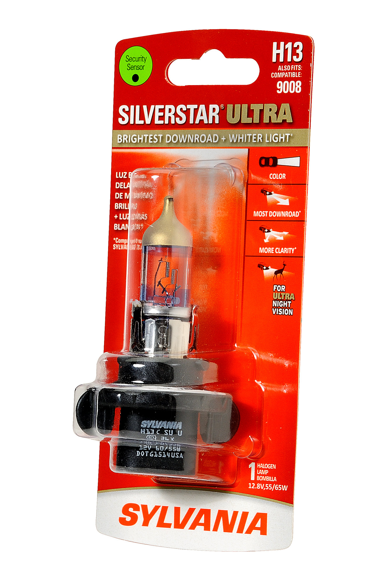 Sylvania H13SU SilverStar Ultra Halogen Headlamp Upgrade for 0718 Jeep