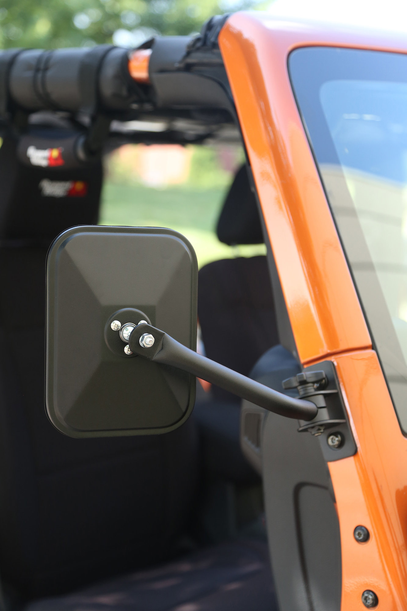 Rugged Ridge  Rectangular Quick Release Mirror Kit in Textured  Black for 97-18 Jeep Wrangler TJ & JK | Quadratec