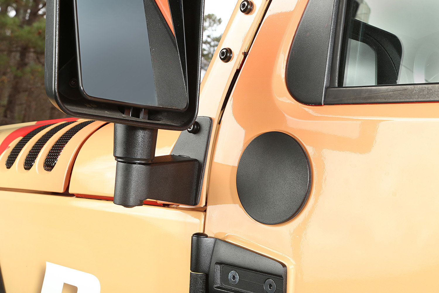 Rugged Ridge  Mirror Relocation Brackets in Textured Black for  07-18 Jeep Wrangler JK | Quadratec