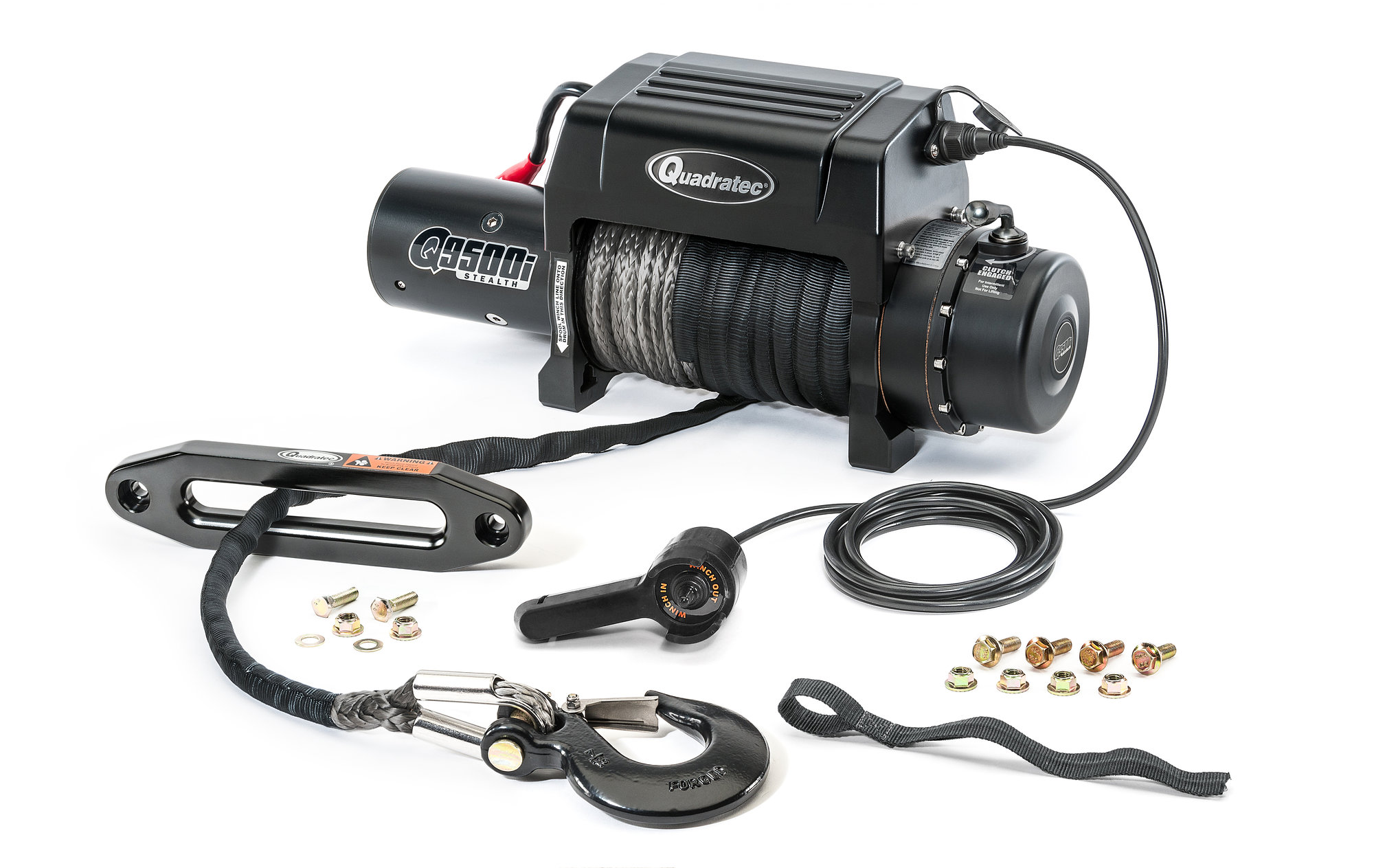 Quadratec Q9500is Stealth Winch with Dyneema Synthetic Rope