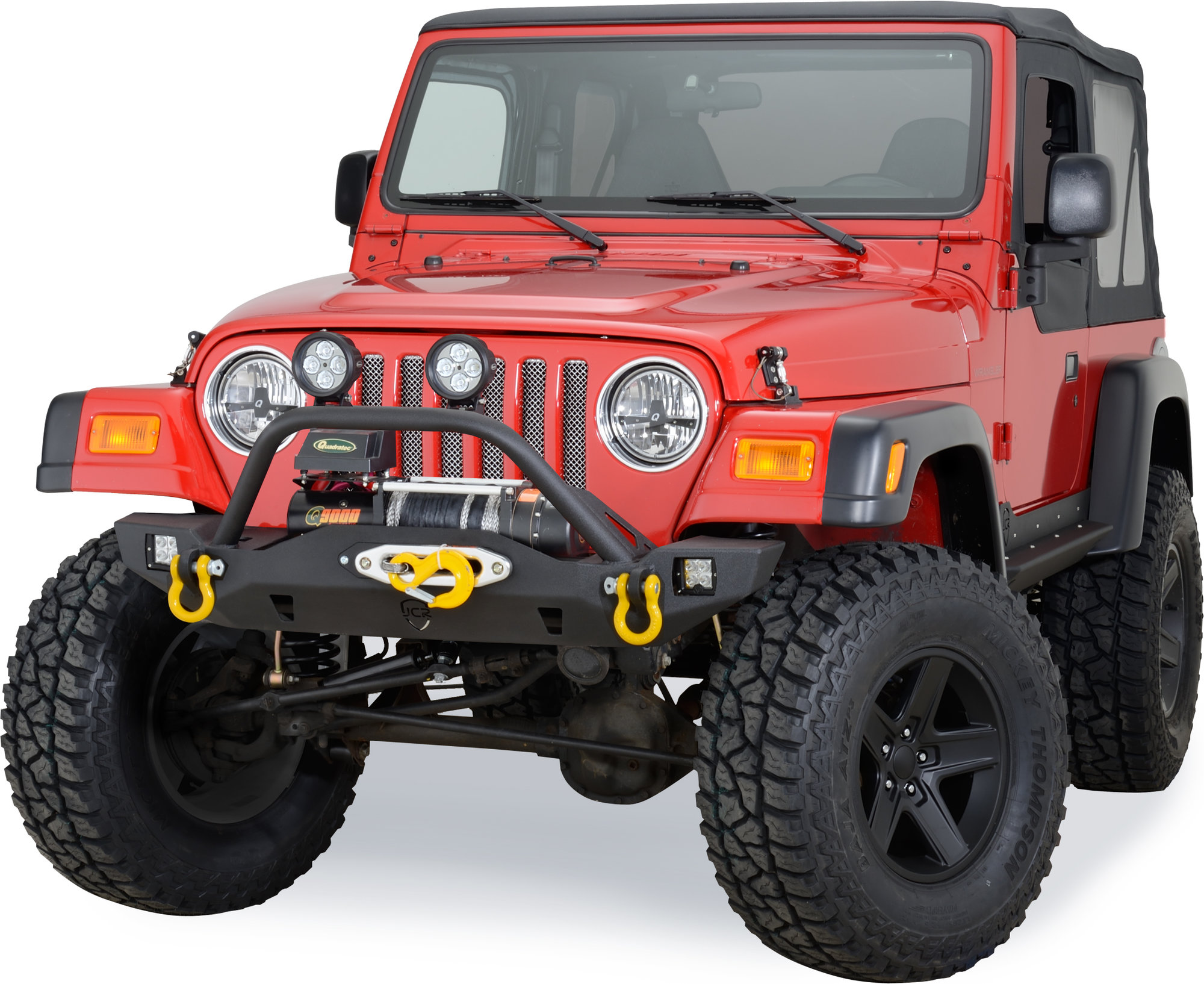 JCR Offroad Crusader Mid Width Front Winch Bumper with Hoop for 7686