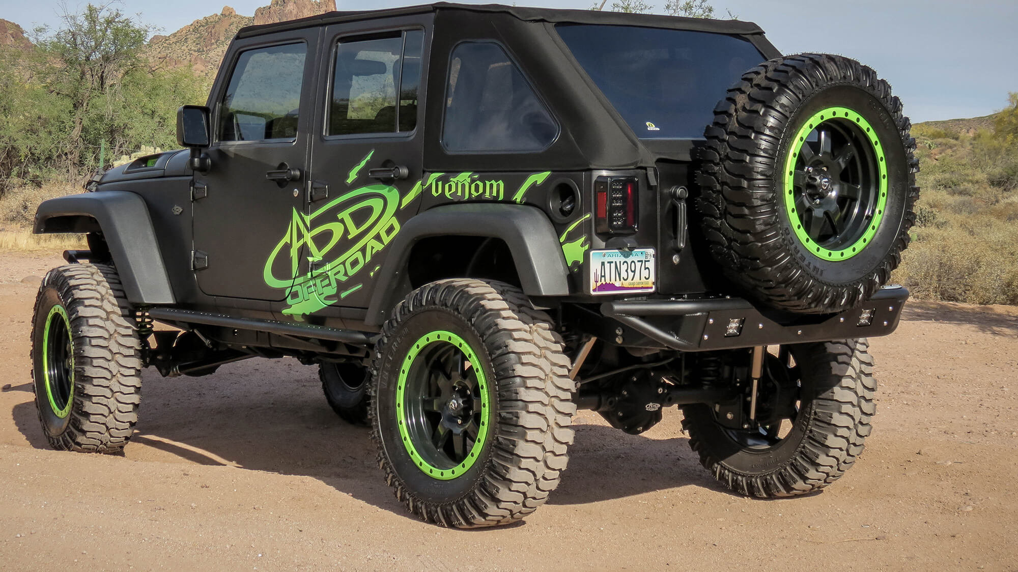 Venom Rear Bumper. for 07-18 Jeep Wrangler JK. 