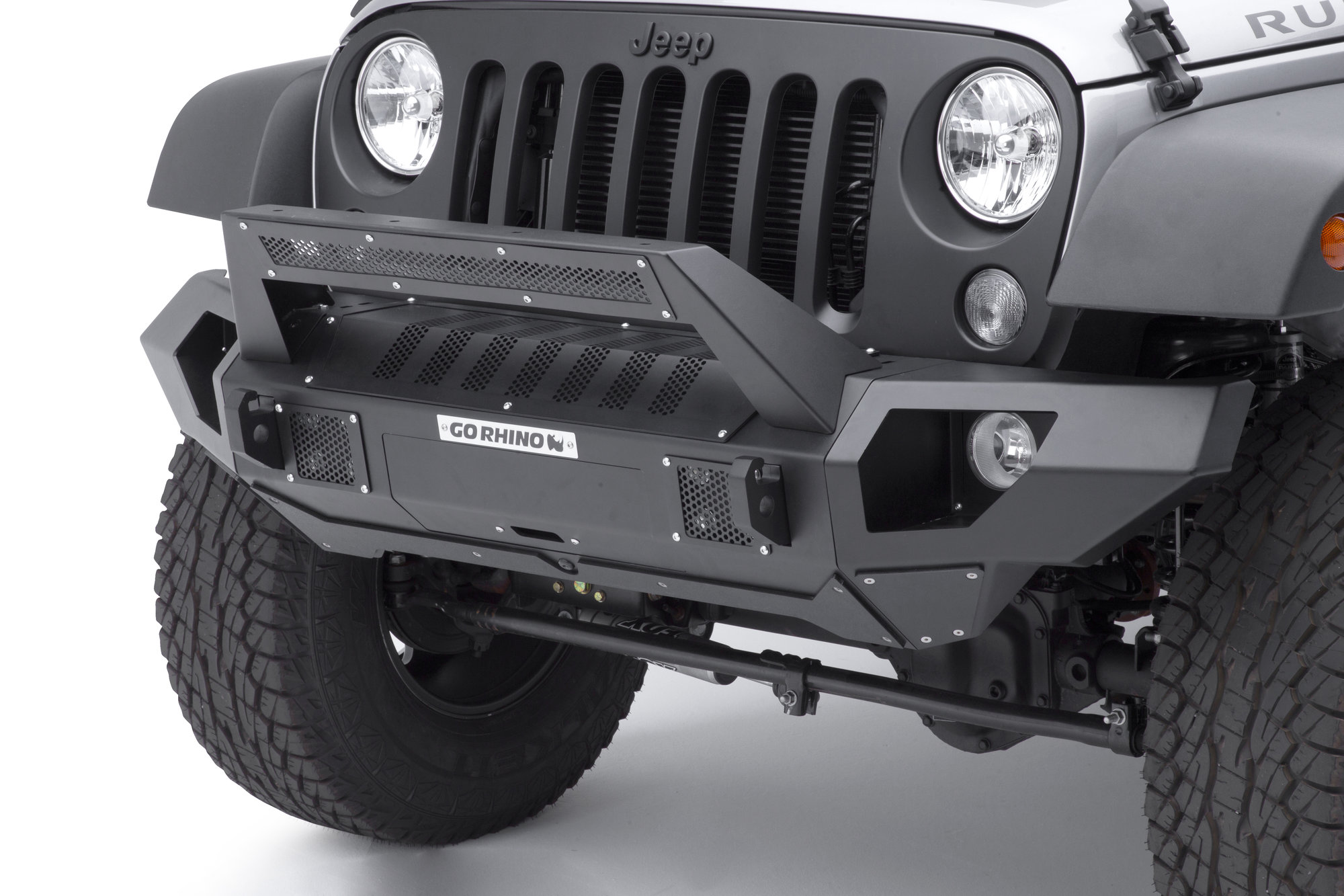 Go Rhino 230115102T Front Bumper with Straight End Caps and Roadline