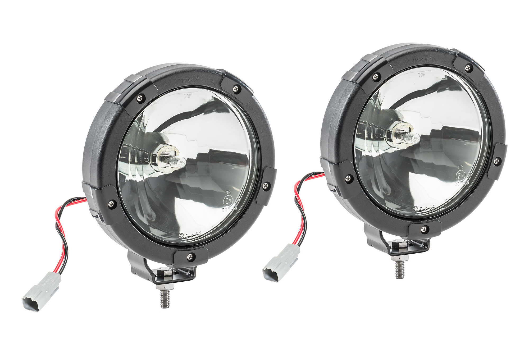Quadratec® 7" Round Halogen Auxiliary Lights with Fog Light Wiring Adapter Kit for 0717 Jeep