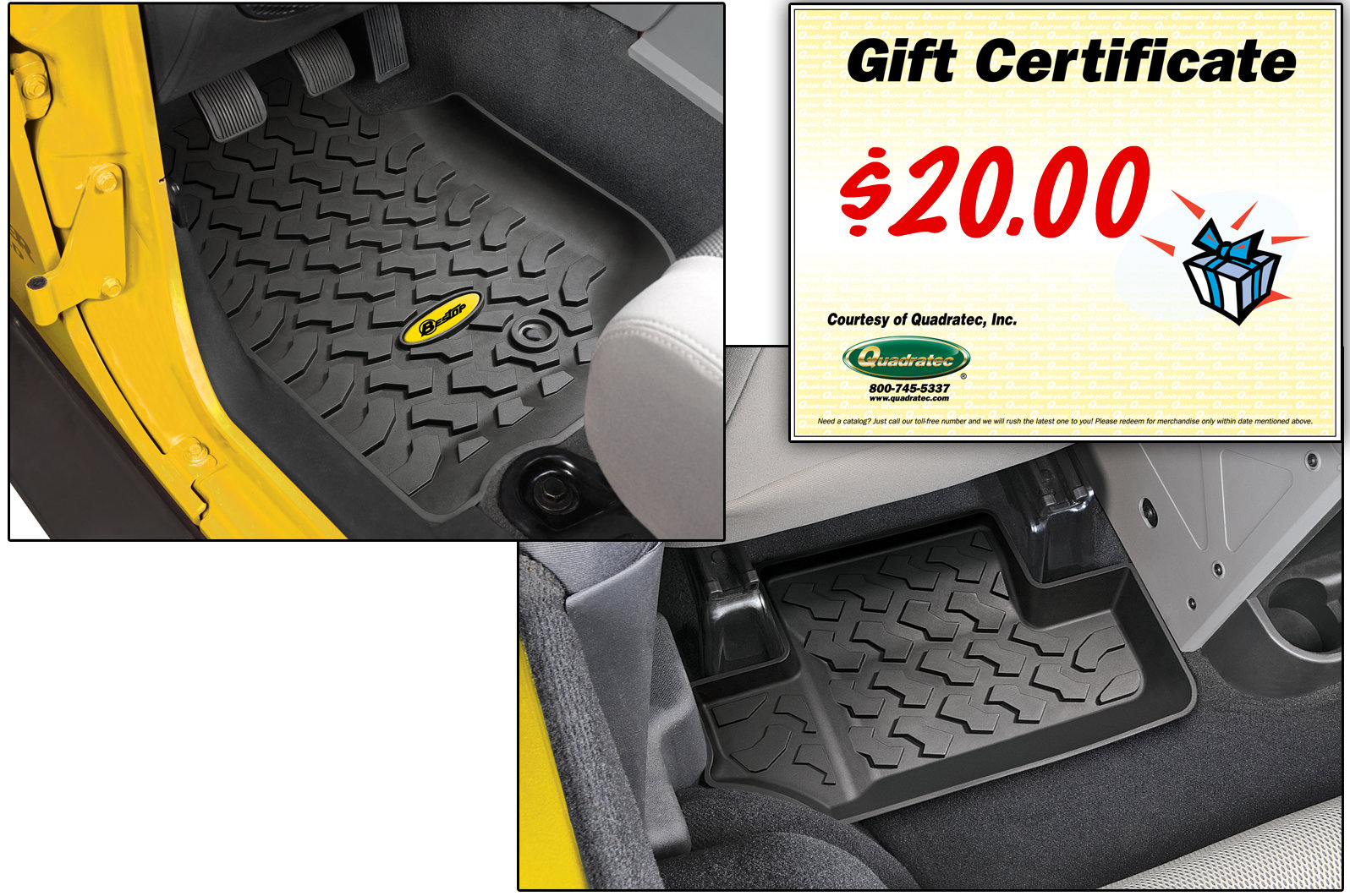 Bestop Front & Rear Floor Liners for 0716 Jeep Wrangler JK 2 Door