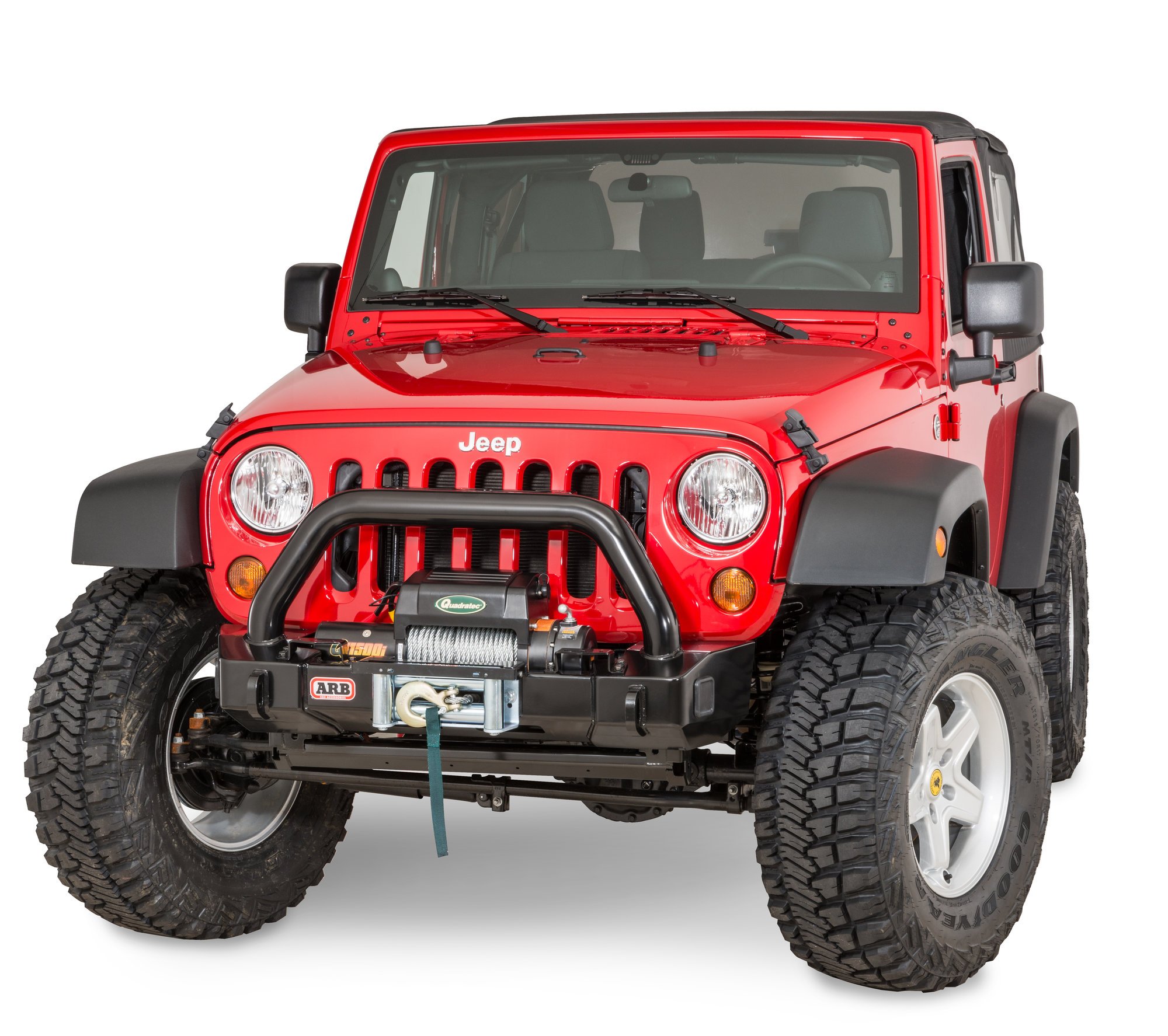 ARB 3450430 Front Stubby Winch Bumper in Textured Black for 07-18 Jeep  Wrangler JK | Quadratec