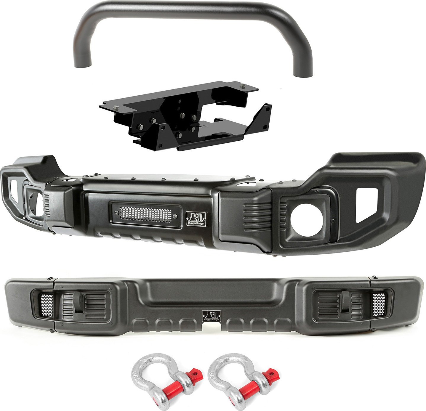 Rugged Ridge  Spartacus Overrider Bumper Set with Winch Plate for  07-18 Jeep Wrangler JK | Quadratec