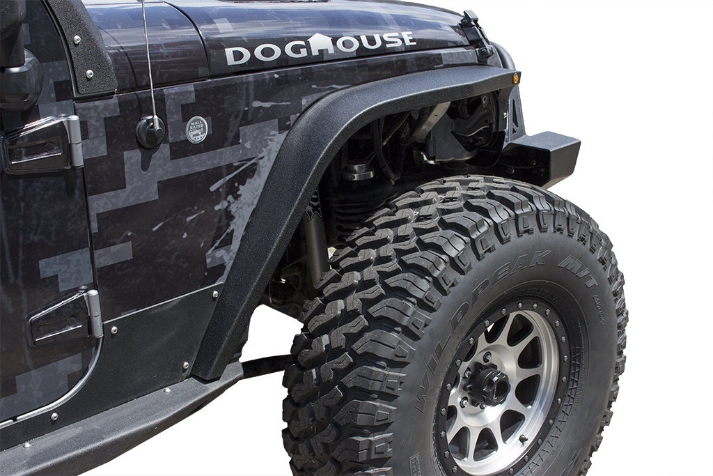 JCR Offroad JKFXMBARE Mauler Front Narrow Width Fender Flares in Bare