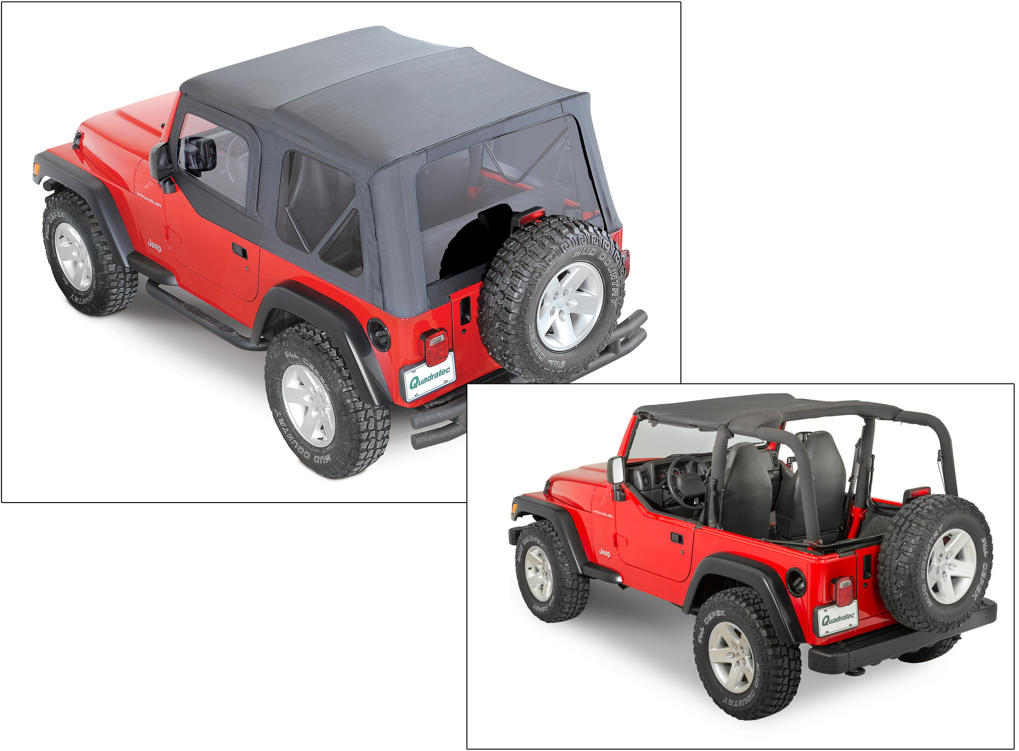 QuadraTop Premium Sailcloth Replacement Soft Top with Upper Doors