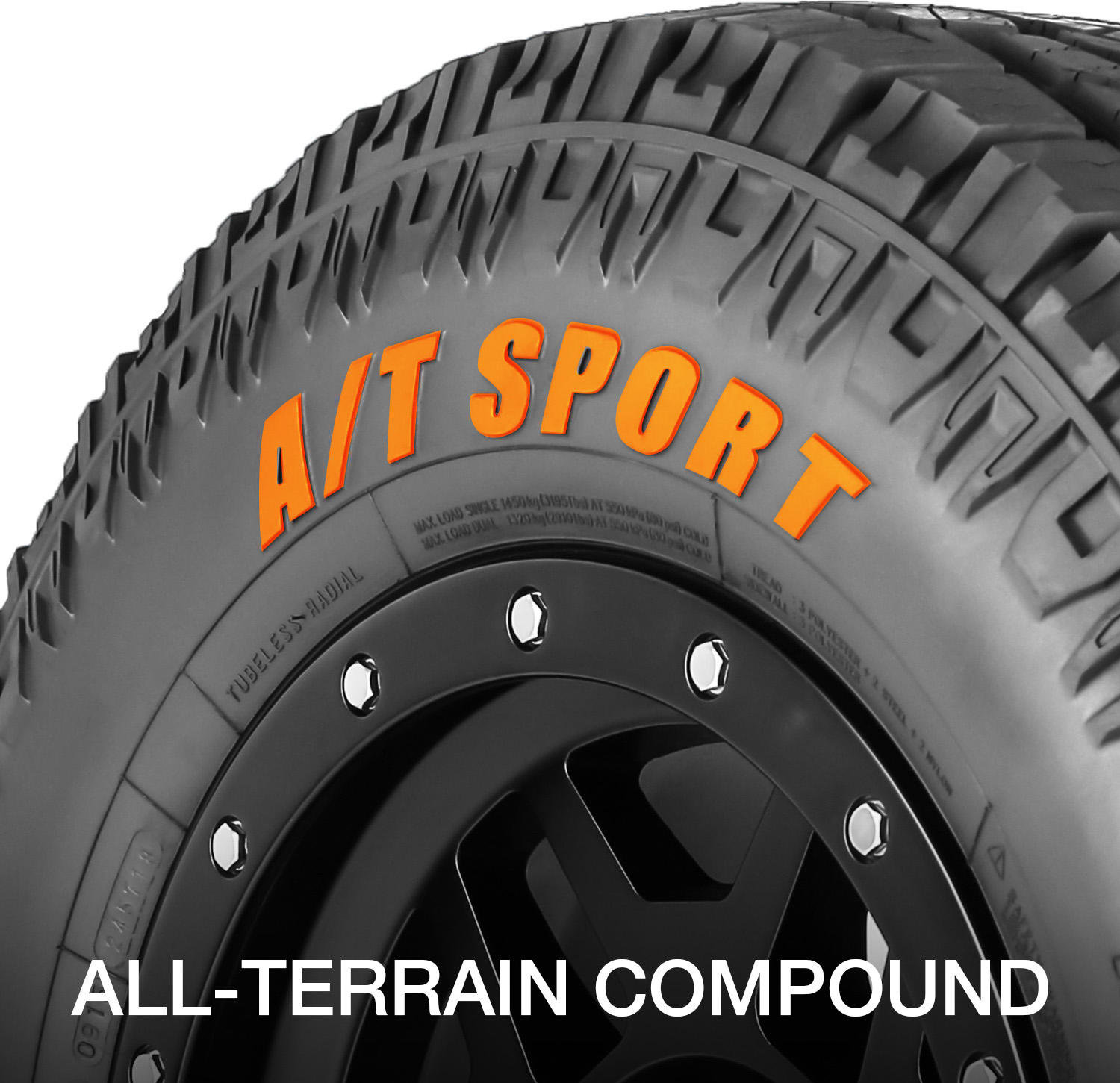 TACTIK T743 Series Wheel in Machined Face with Pro Comp AT Sport Tire for 0718 Jeep Wrangler