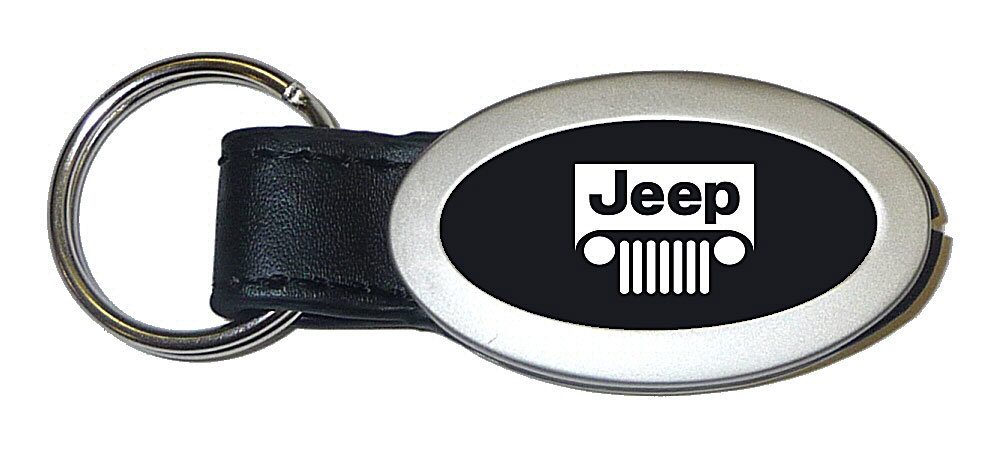 Automotive Gold KC3210.JEEG Jeep Grill Logo Black and Chrome Oval Keychain