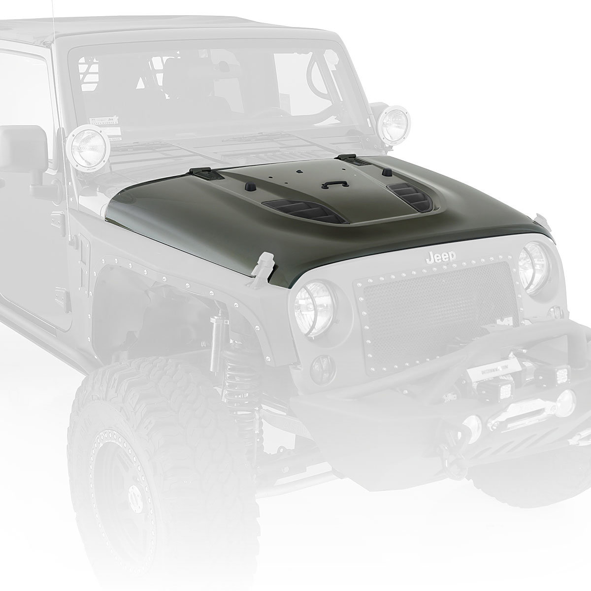 Smittybilt 76400 SRC Stingray Vented Hood for 0718 Jeep Wrangler JK