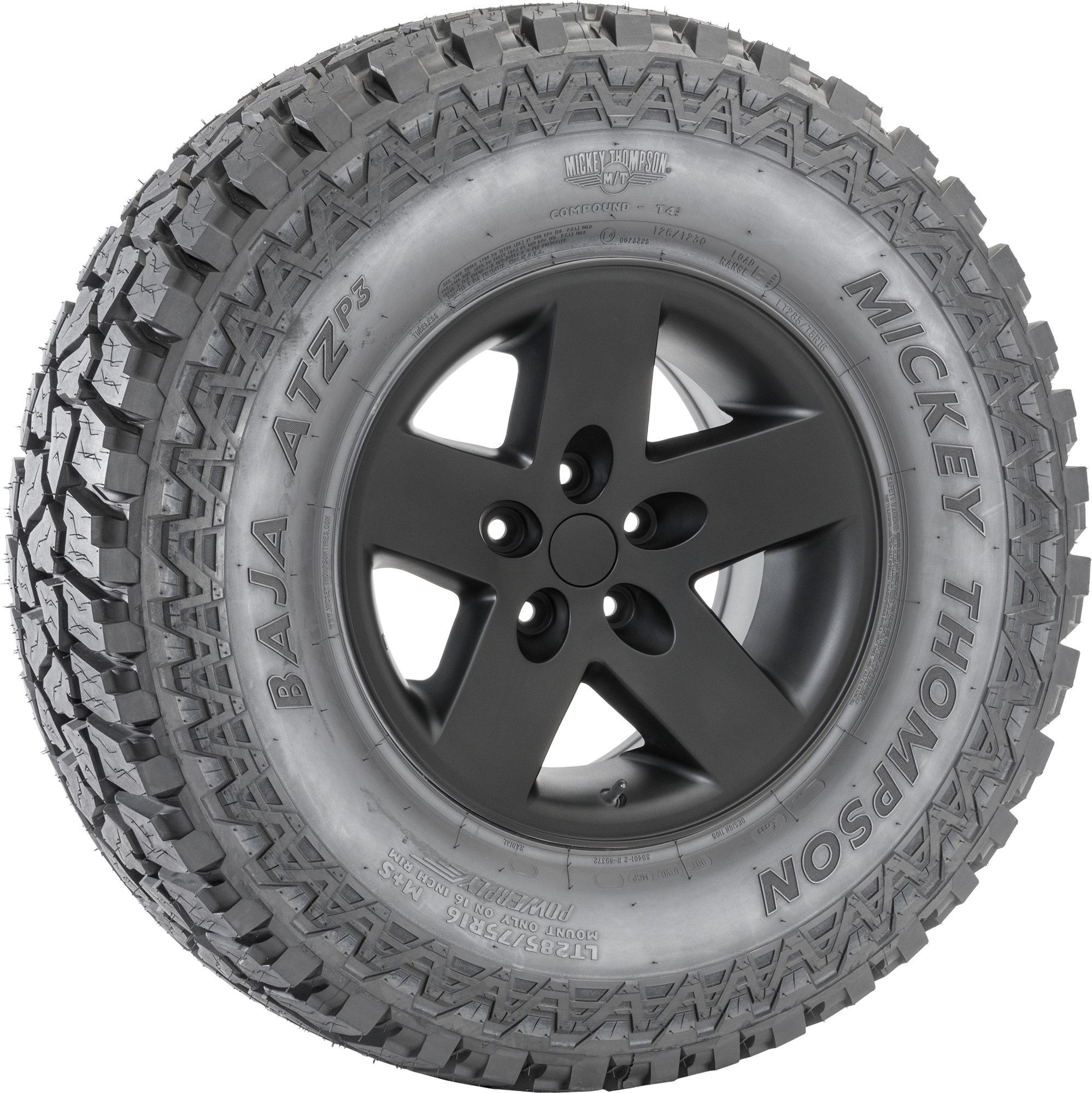 Quadratec 92615 9706 07 17x9 Moab Wheel in Black on 31.60x10.40R17 (265/70R17) Mickey Thompson