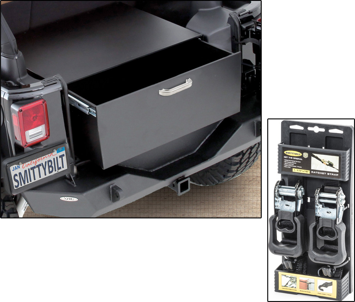 Smittybilt Security Storage Vault with Ratchet Tie Downs for 0718 Jeep