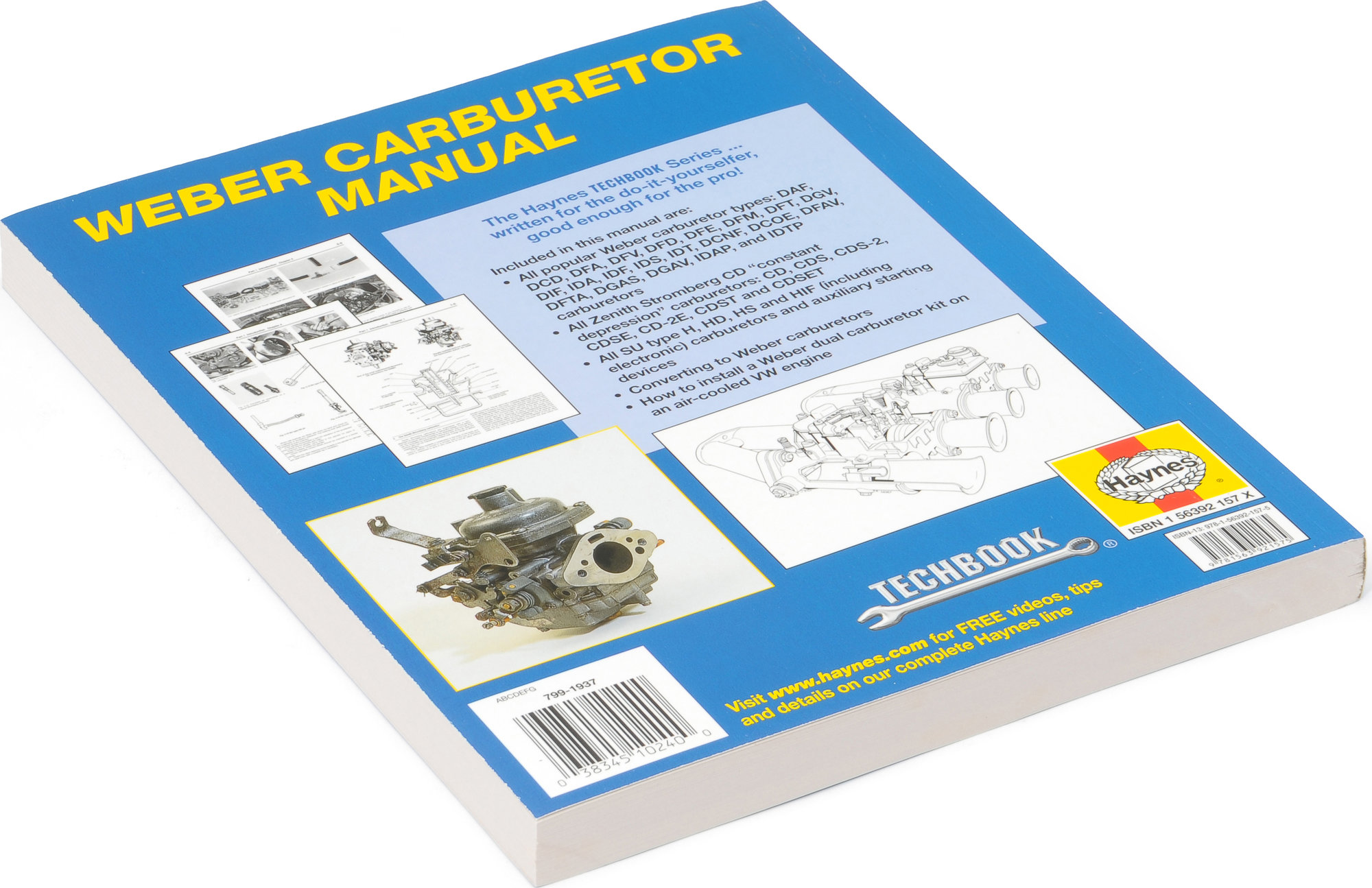 Haynes Manuals 10240 Haynes Techbook Weber Carburetor Manual