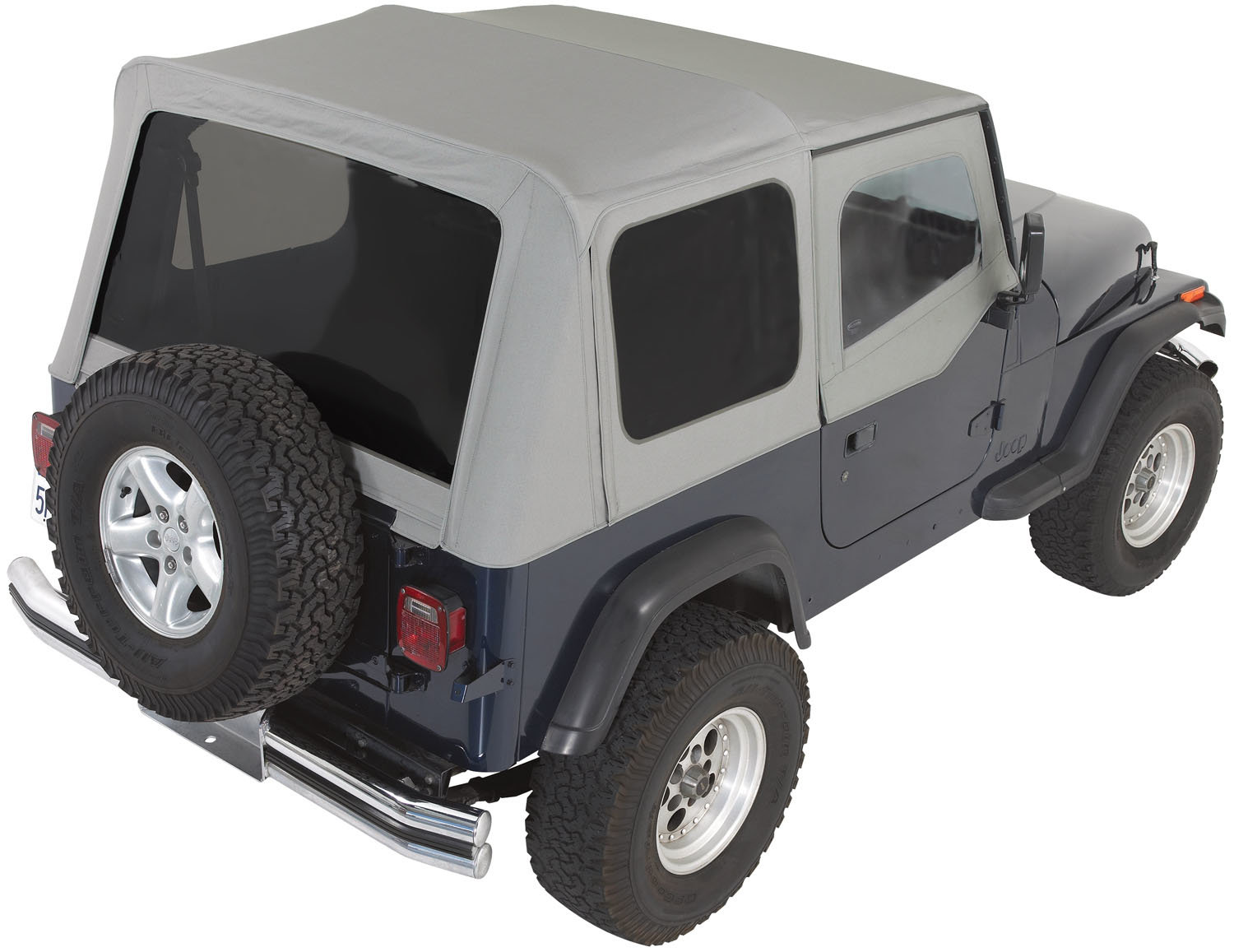 Rampage Products Complete Soft Top Kit with Upper Doors & Tinted Windows  for 88-95 Jeep Wrangler YJ | Quadratec