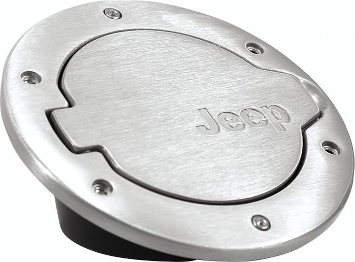 Mopar 82209292 Brushed Aluminum Fuel Door for 97-06 Jeep Wrangler TJ |  Quadratec