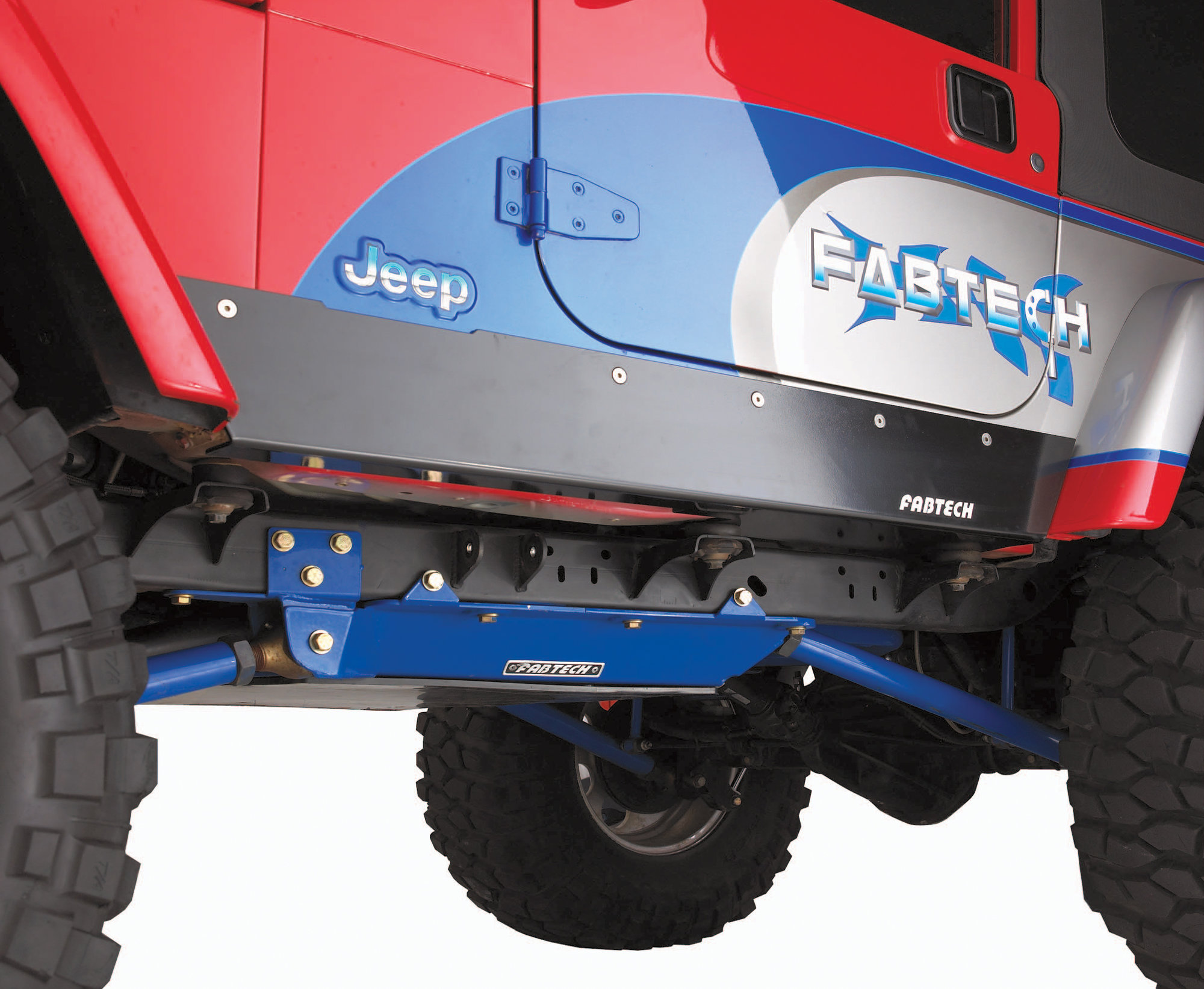 Fabtech FTT94002BK Rocker Panel Guards for 9706 Jeep Wrangler TJ