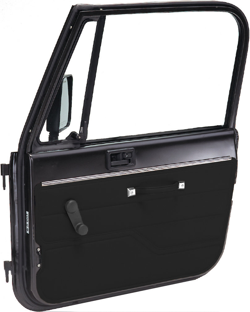 Seatz Manufacturing 78680R-20V Interior Door Panel in Cinder for 82-95 Jeep  CJ & Wrangler YJ Passenger Side Full Steel Door | Quadratec