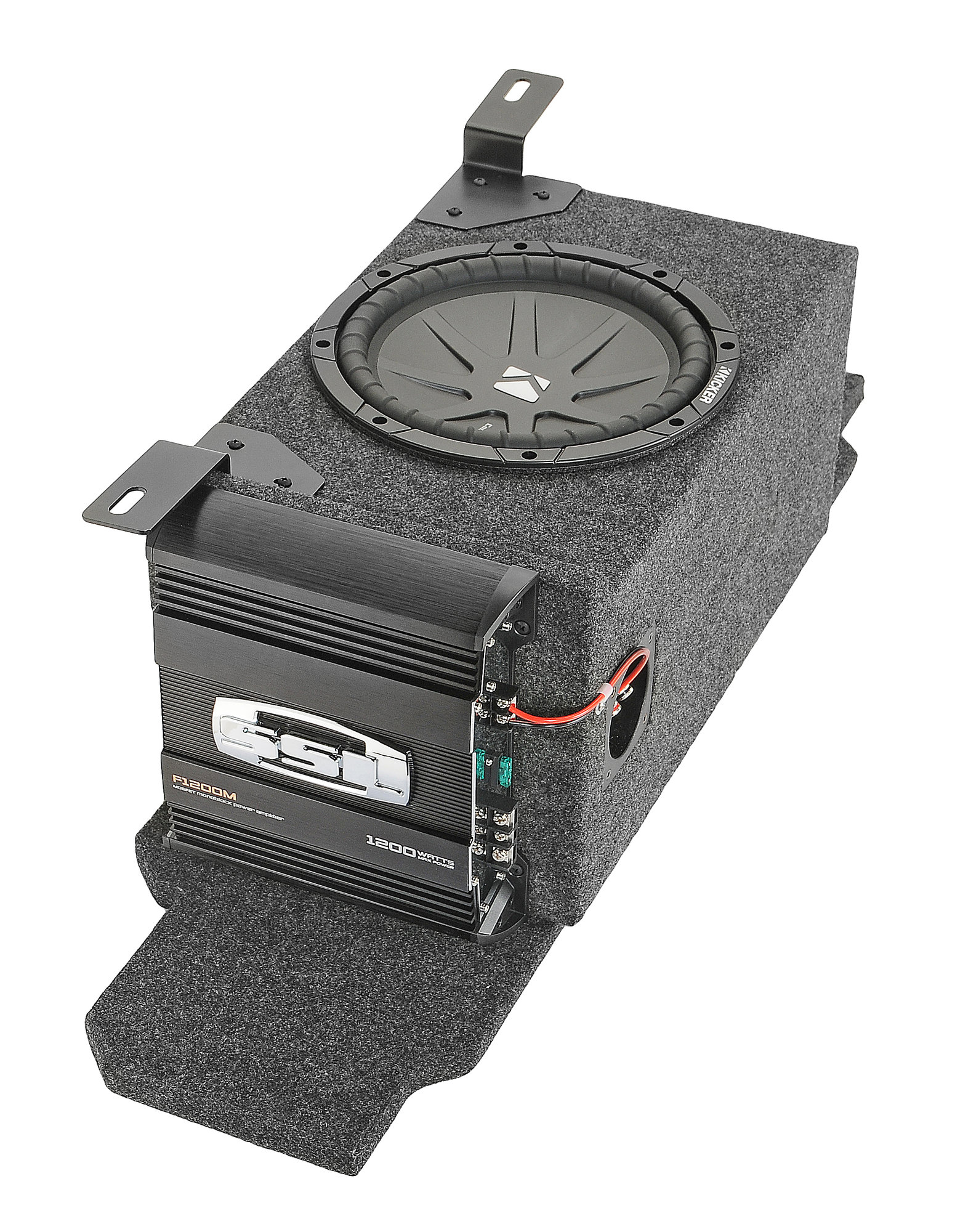 Quadratec Custom Rear Subwoofer Kit with 10" Kicker CompR Subwoofer for