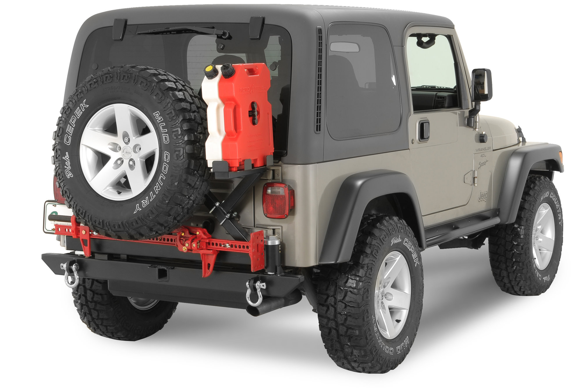 Rock Hard 4X4 RH2001-C Rear Bumper/Tire-Carrier for 76-06 Jeep CJ, Wrangler  YJ, TJ & Unlimited | Quadratec