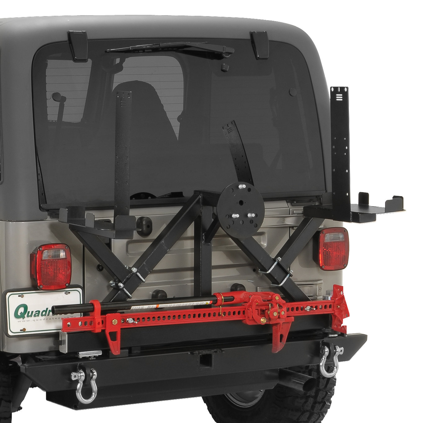 Rock Hard 4X4 Gerry Can Mount for Rear Bumper Tire Carrier | Quadratec Rock Hard 4X4 Gerry Can Mount for Rear Bumper Tire Carrier | Quadratec