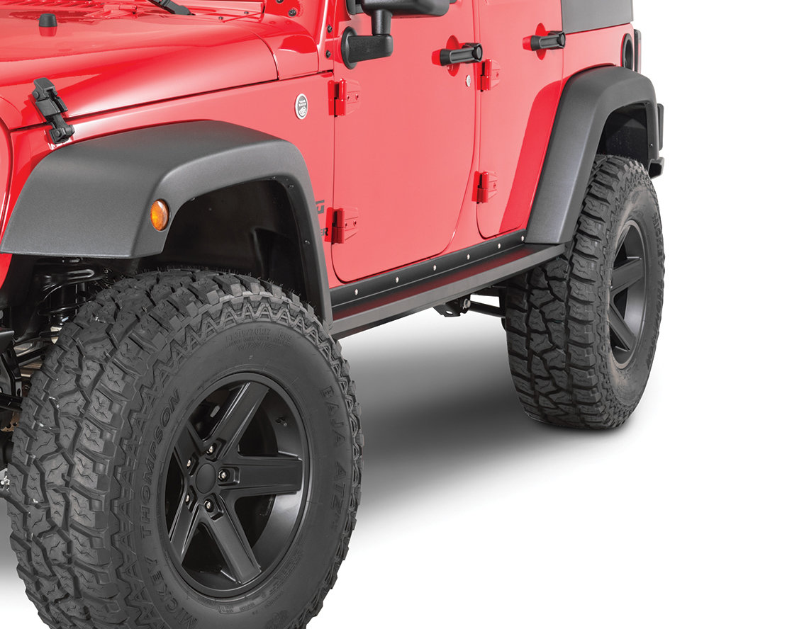 Teraflex 004637310 RockGuard Rock Sliders for 07-18 Jeep Wrangler Unlimited  JK 4 Door | Quadratec