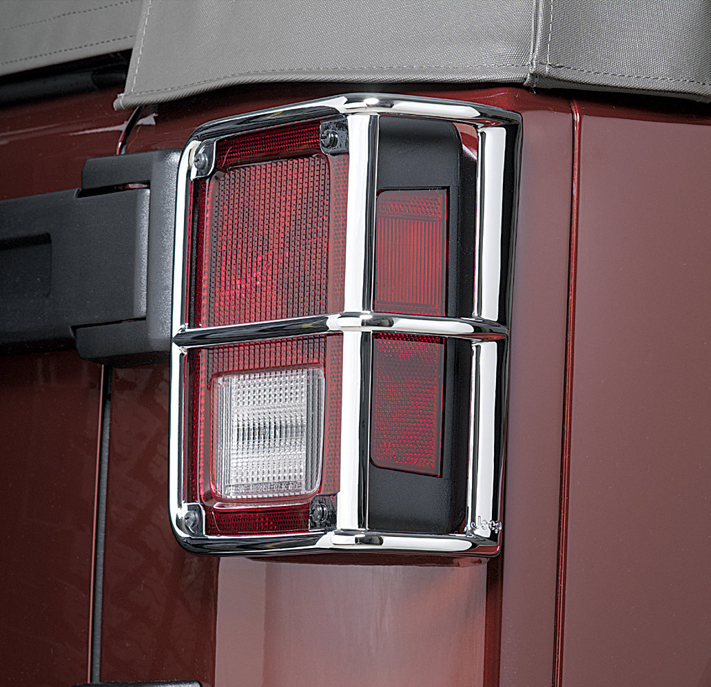 Mopar Jeep Logo Tail Light Guards for 07-18 Jeep Wrangler JK | Quadratec