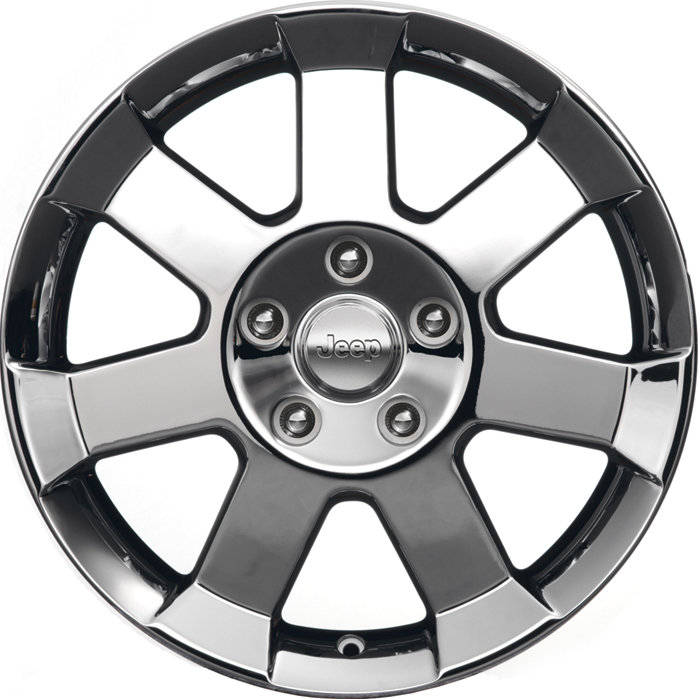 Mopar 82210001 Black Tie Wheel in Chrome for 07-18 Jeep Wrangler JK and  99-18 Grand Cherokee WJ, WK, &amp; WK2 | Quadratec