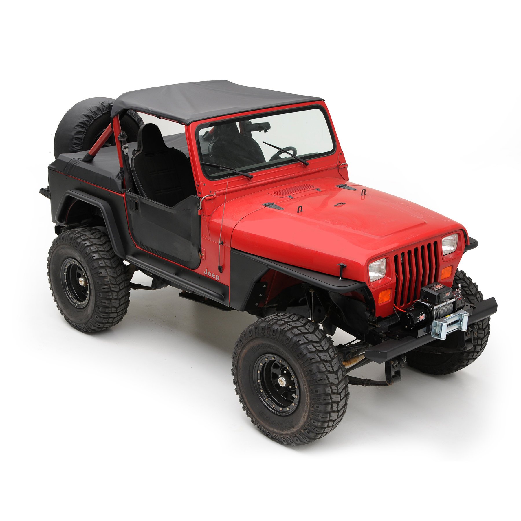 Front XRC Tube Fenders without Flare in Textured Black. for 76-06 Jeep CJ-7, Wran...