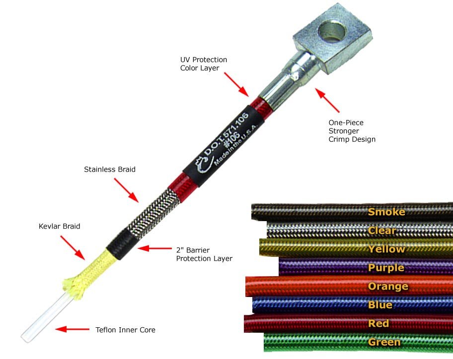 Crown Performance Products 5 Layer Custom Extended Brake Lines for 07
