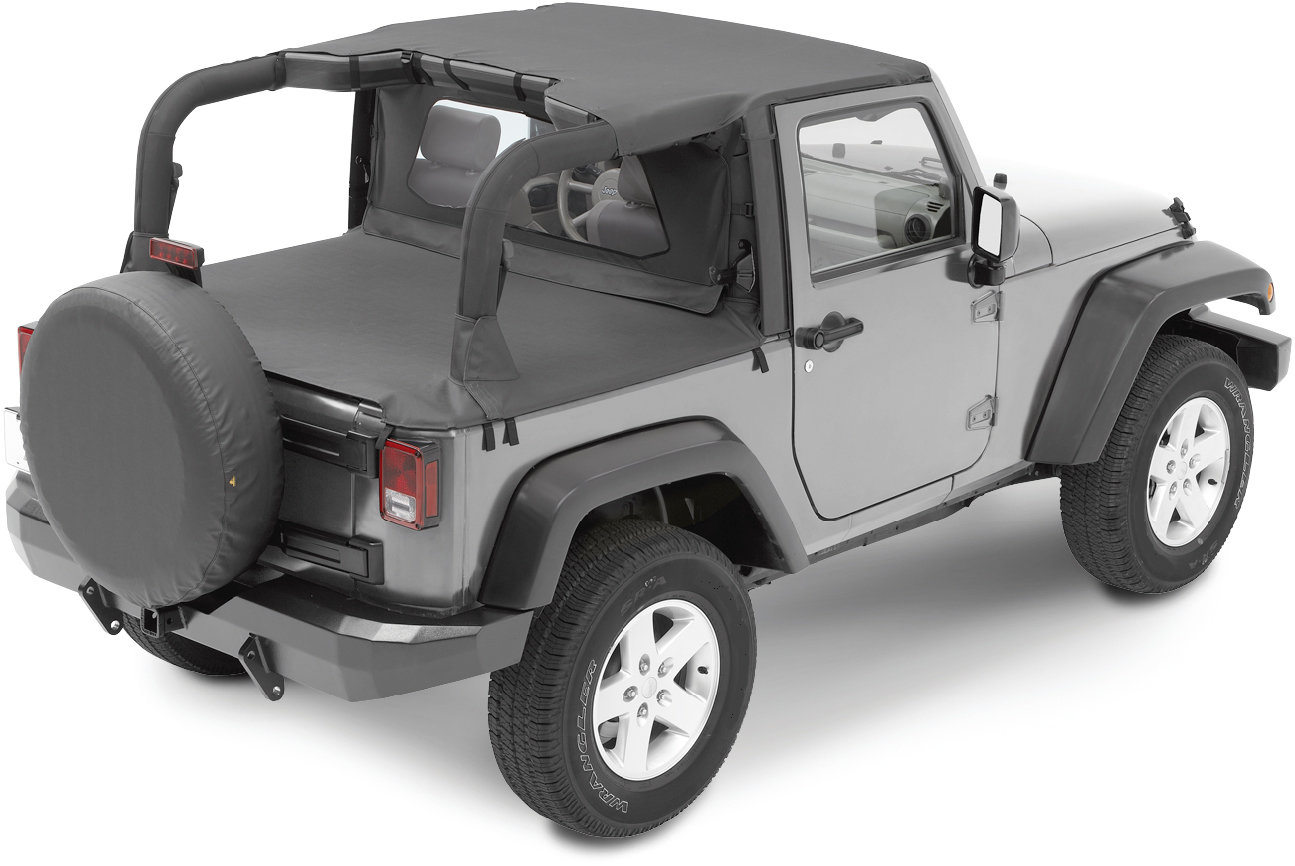 Bestop Bikini, Duster & Windjammer Summer Combo in Black Diamond for 07-09 Jeep  Wrangler JK 2 Door with Factory Soft Top | Quadratec