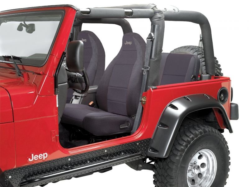 Smittybilt Custom Fit Black & Red Neoprene Seat Covers 97-02 Jeep Wrangler TJ