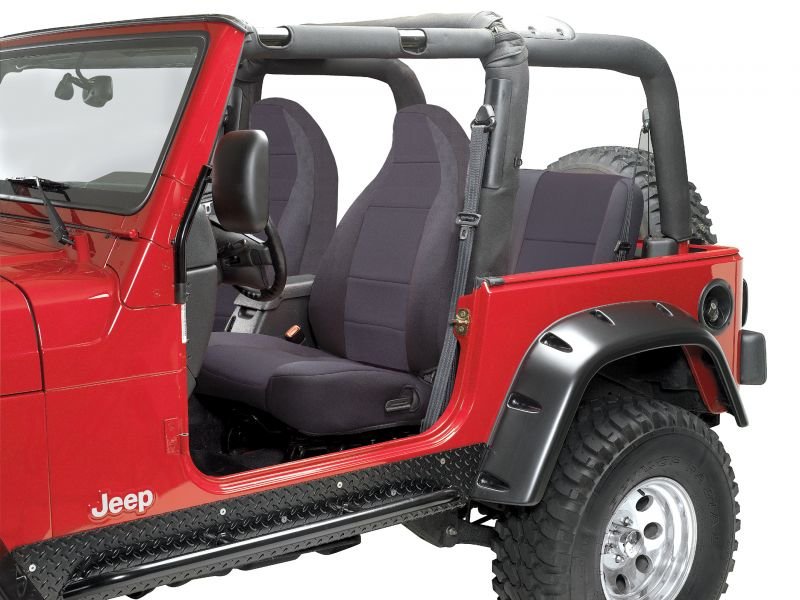 Coverking Front Seat Covers For 97 02 Jeep Wrangler Tj Quadratec - Seat Cover For Jeep Wrangler 2000