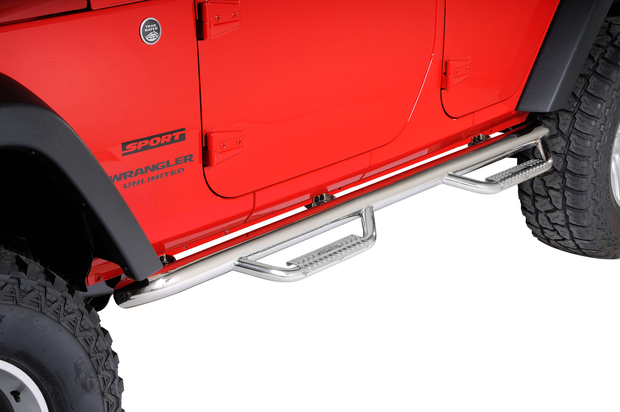 N-FAB Nerf-Steps for 07-18 Jeep Wrangler Unlimited JK 4 Door | Quadratec