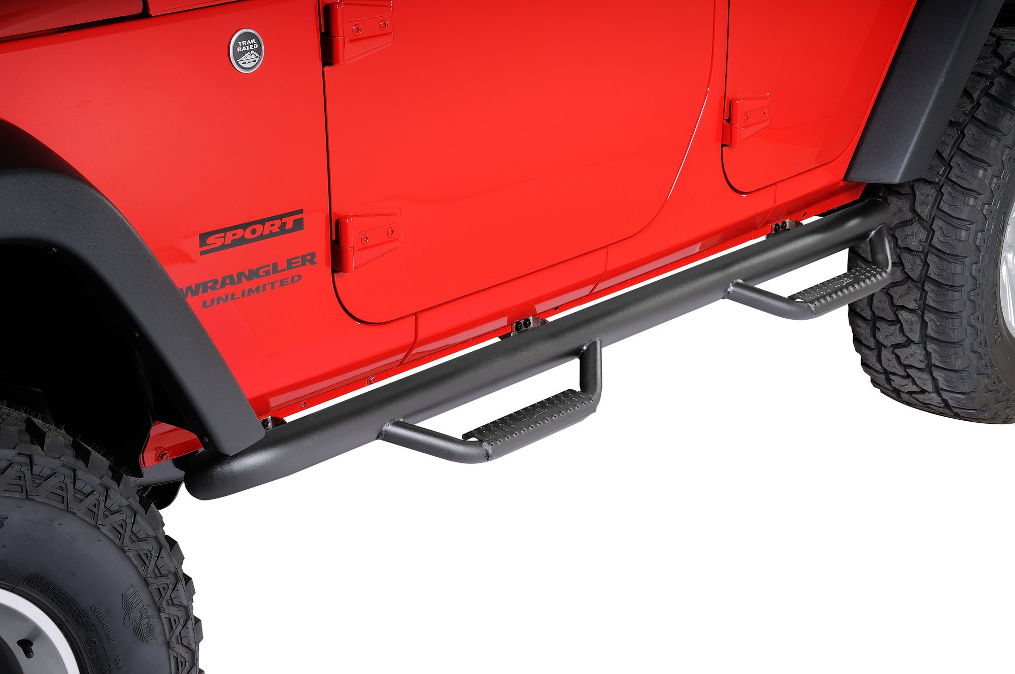 N-FAB Nerf-Steps for 07-18 Jeep Wrangler Unlimited JK 4 Door | Quadratec