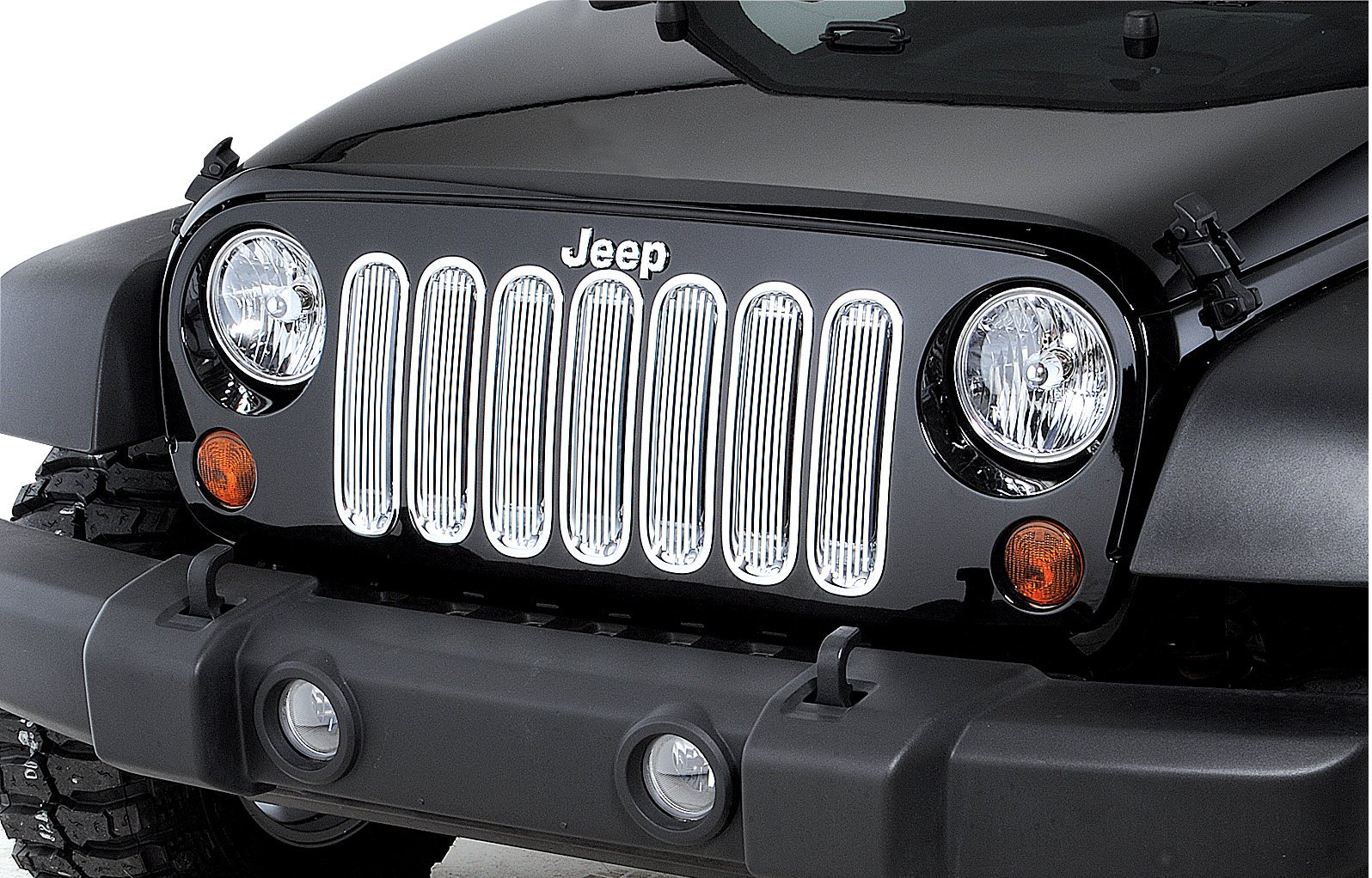 Rugged Ridge  Billet Grille Inserts in Chrome for 07-18 Jeep  Wrangler JK | Quadratec