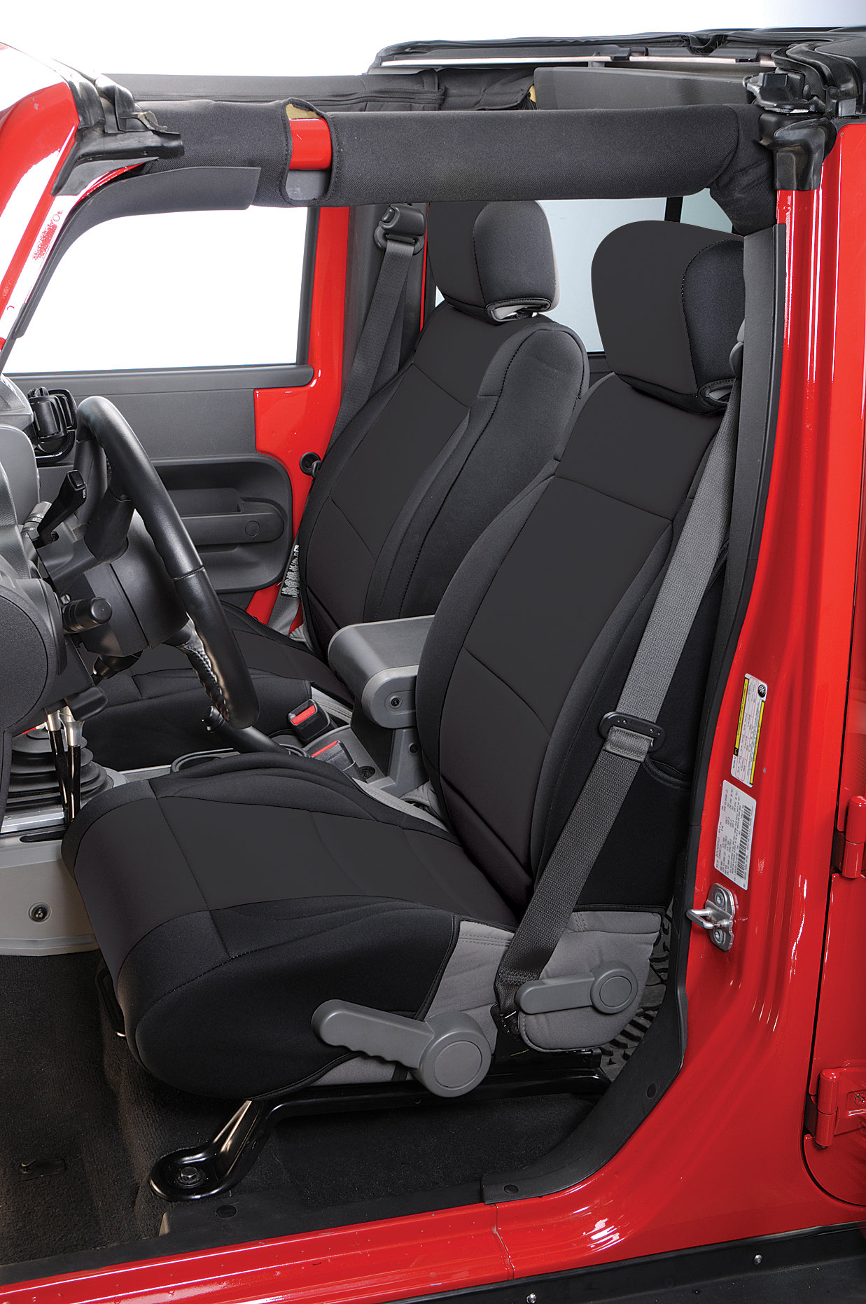 Jeep Neoprene Front Seat Covers; Black/Gray Wrangler Rugged Ridge 13214.09 JK