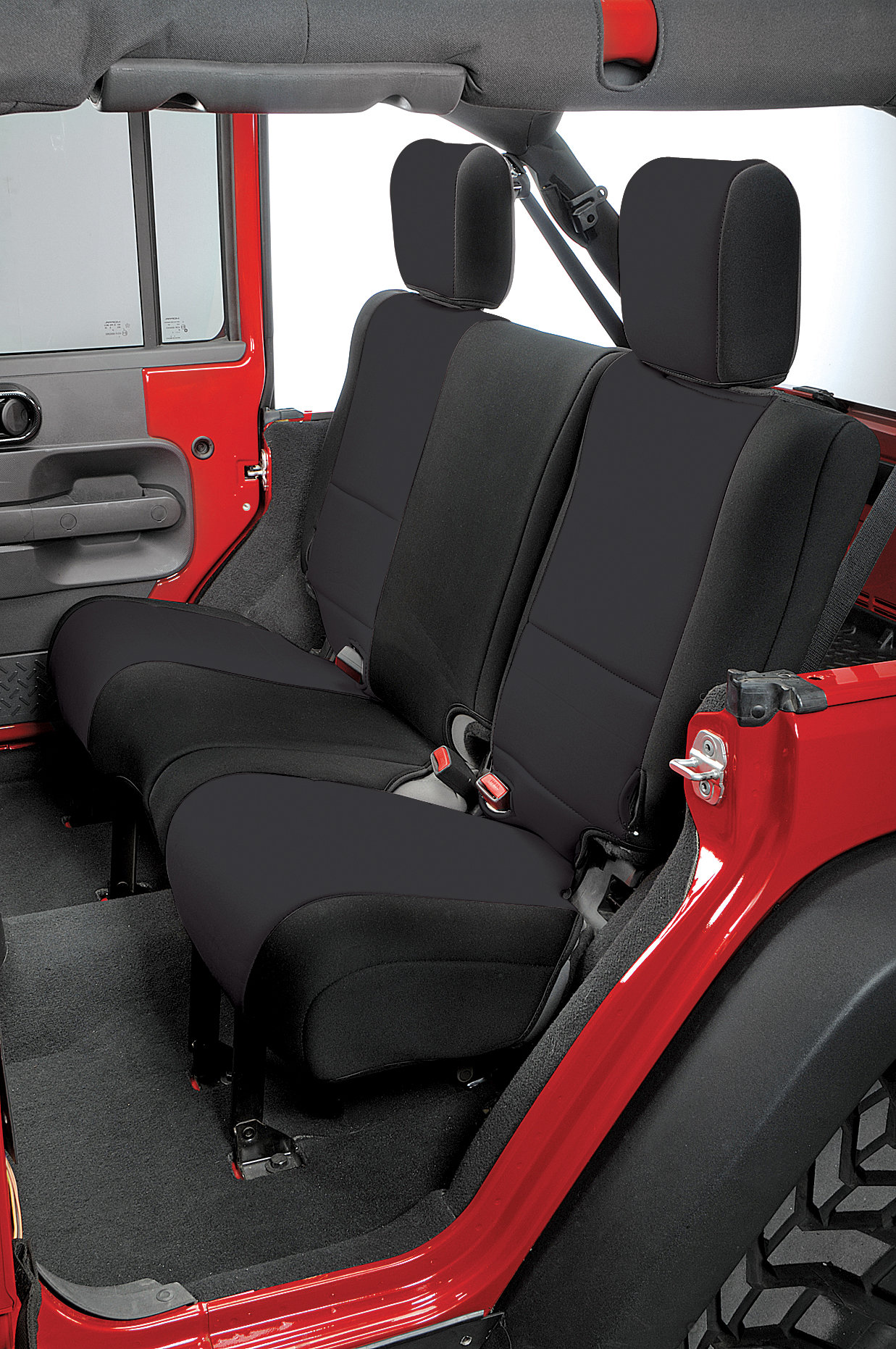 Rugged Ridge Custom Fit Neoprene Rear Seat Covers For 07 18 Jeep Wrangler Unlimited Jk 4 Door Quadratec - Seat Covers For Jeep Wrangler 4 Door