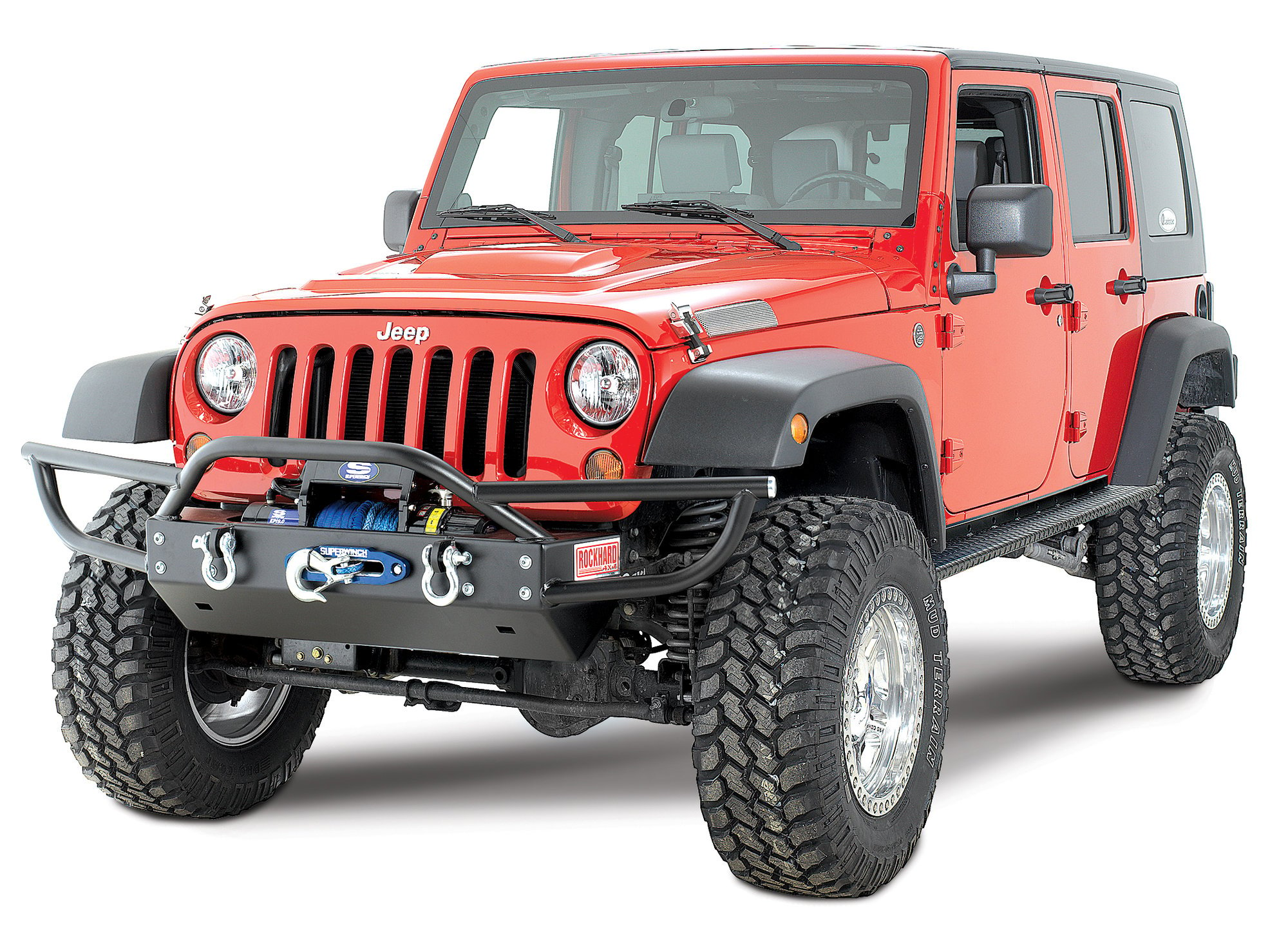 Rock Hard 4X4 RH5004 Front Bumper with Tube Extensions & Recessed Winch  Plate for 07-18 Jeep Wrangler JK | Quadratec