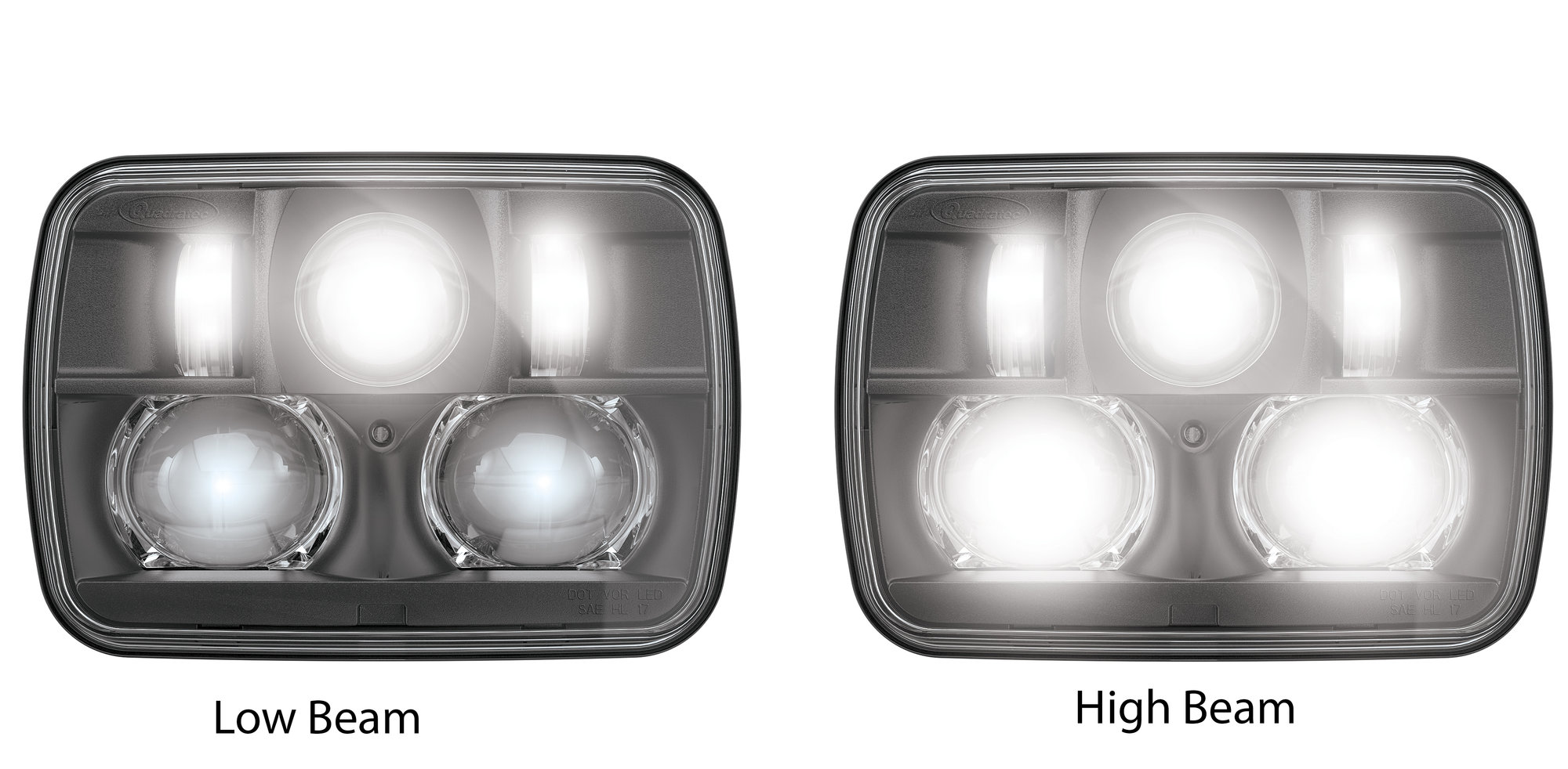 Quadratec Premium Heated LED Projector Beam Headlights for 8401 Jeep