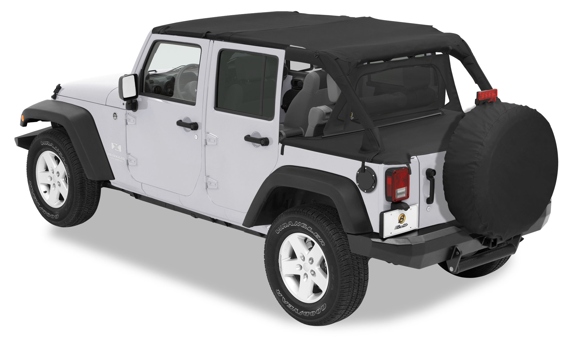 Bestop Safari Bikini, Duster & Windjammer Summer Combo in Black Diamond for  07-09 Jeep Wrangler Unlimited JK 4 Door with Factory Soft Top | Quadratec