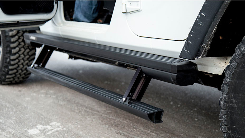 Aries 3036571 ActionTrac Powered Running Boards for 18-21 Jeep Wrangler JL  Unlimited | Quadratec