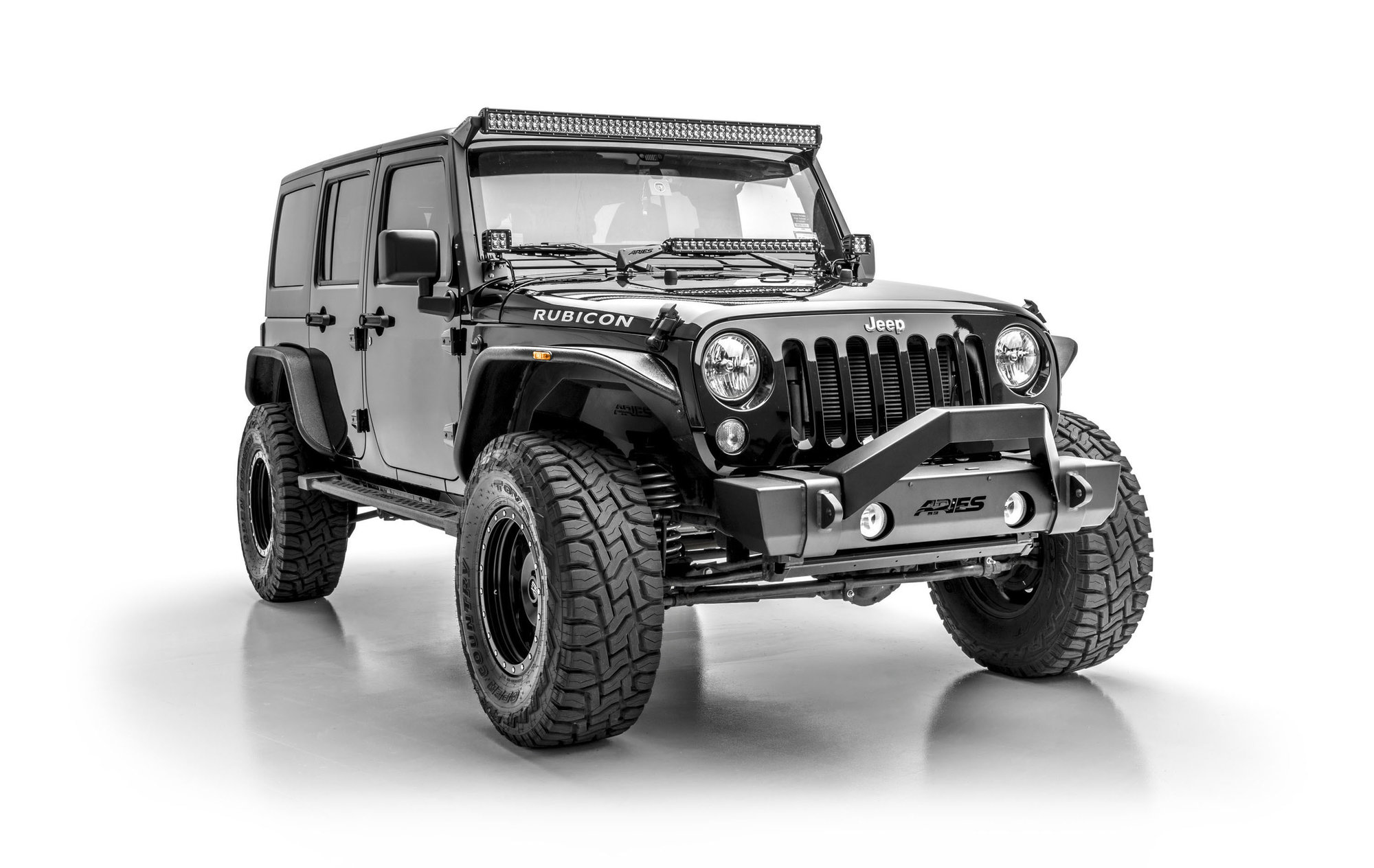 Aries 1500201 Front Fender Flares In Black Textured for 07 18 Jeep