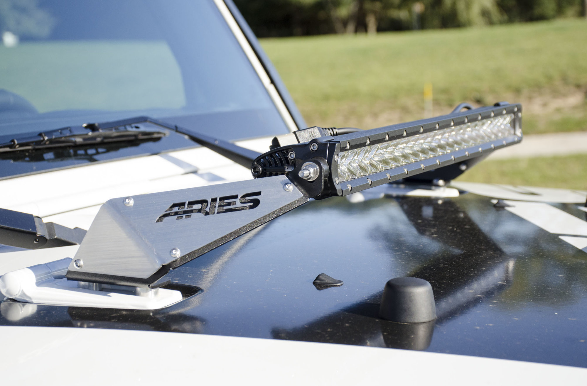 Aries 15912 Carbide Black Powder Coat Hood Light Mounting Brackets for 07-17 Jeep Wrangler JK Aries 15912 Carbide Black Powder Coat Hood Light Mounting Brackets for 07-17 Jeep Wrangler JK