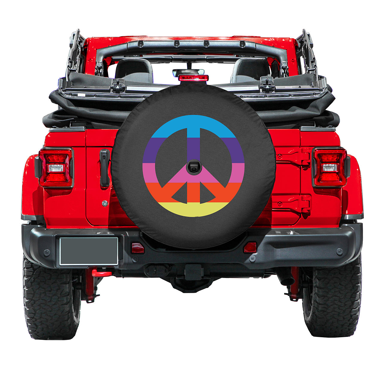 Boomerang Enterprises Peace Sign Logo Tire Cover for 18-20 Jeep Wrangler JL  Quadratec